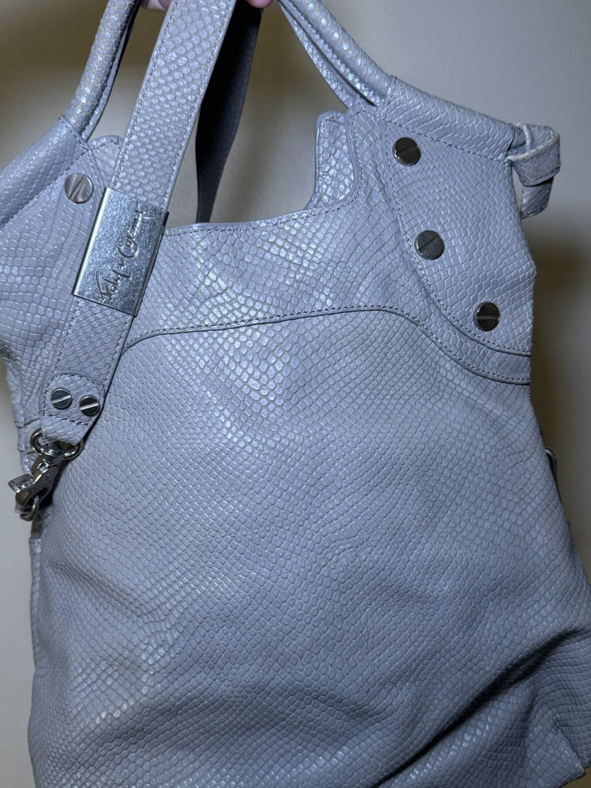 Other Vintage Foley & Corinna Grey Python Leather Bag Y2K Size ONE SIZE - 13 Thumbnail