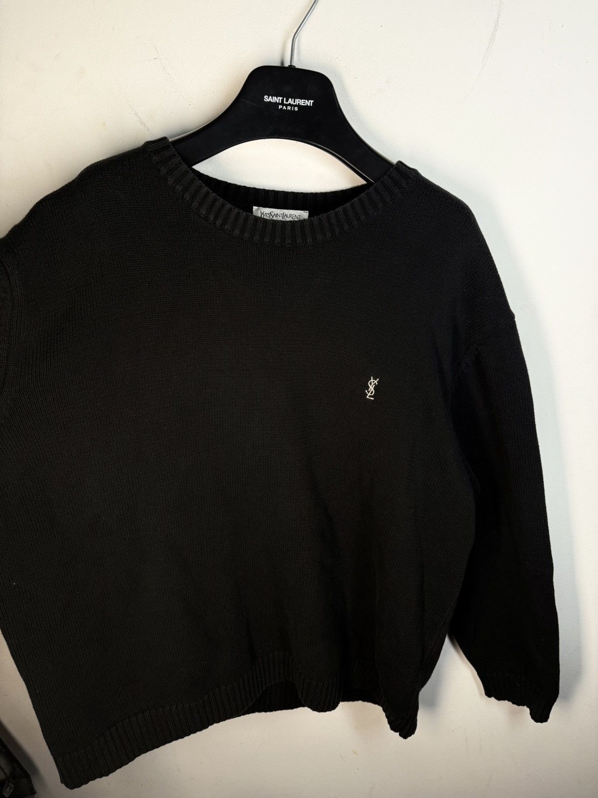 Yves Saint Laurent Black YSL Sweater Knit Vintage Yves Saint Laurent Sweatshirt Size US L / EU 52-54 / 3 - 8 Thumbnail