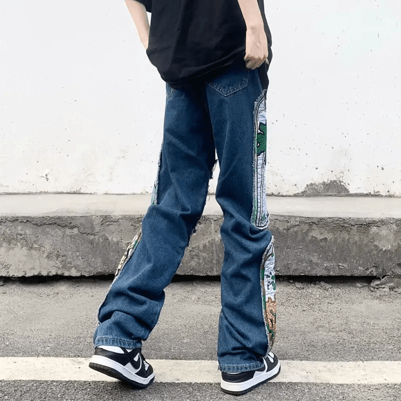 Japanese Brand × Jean Y2K Windows Patch Grunge Hip Hop Jeans Size US 30 / EU 46 - 3 Thumbnail