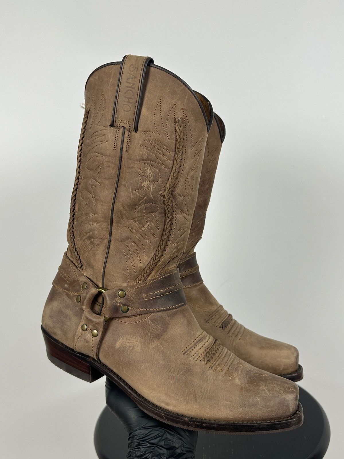 Sancho Boots Sancho Abarca 5122 Leather Cowboy Western Motorcycle Boots Size US 8 / EU 41 - 10 Thumbnail