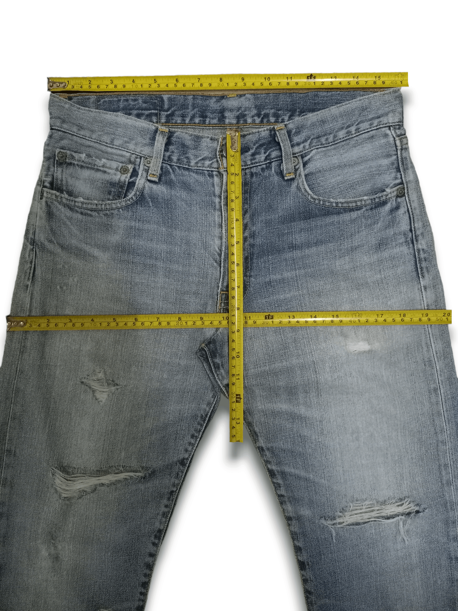 Levi's Vintage 90s Levis 505 Light Wash Blue Denim Distressed Jeans Size US 32 / EU 48 - 11 Thumbnail