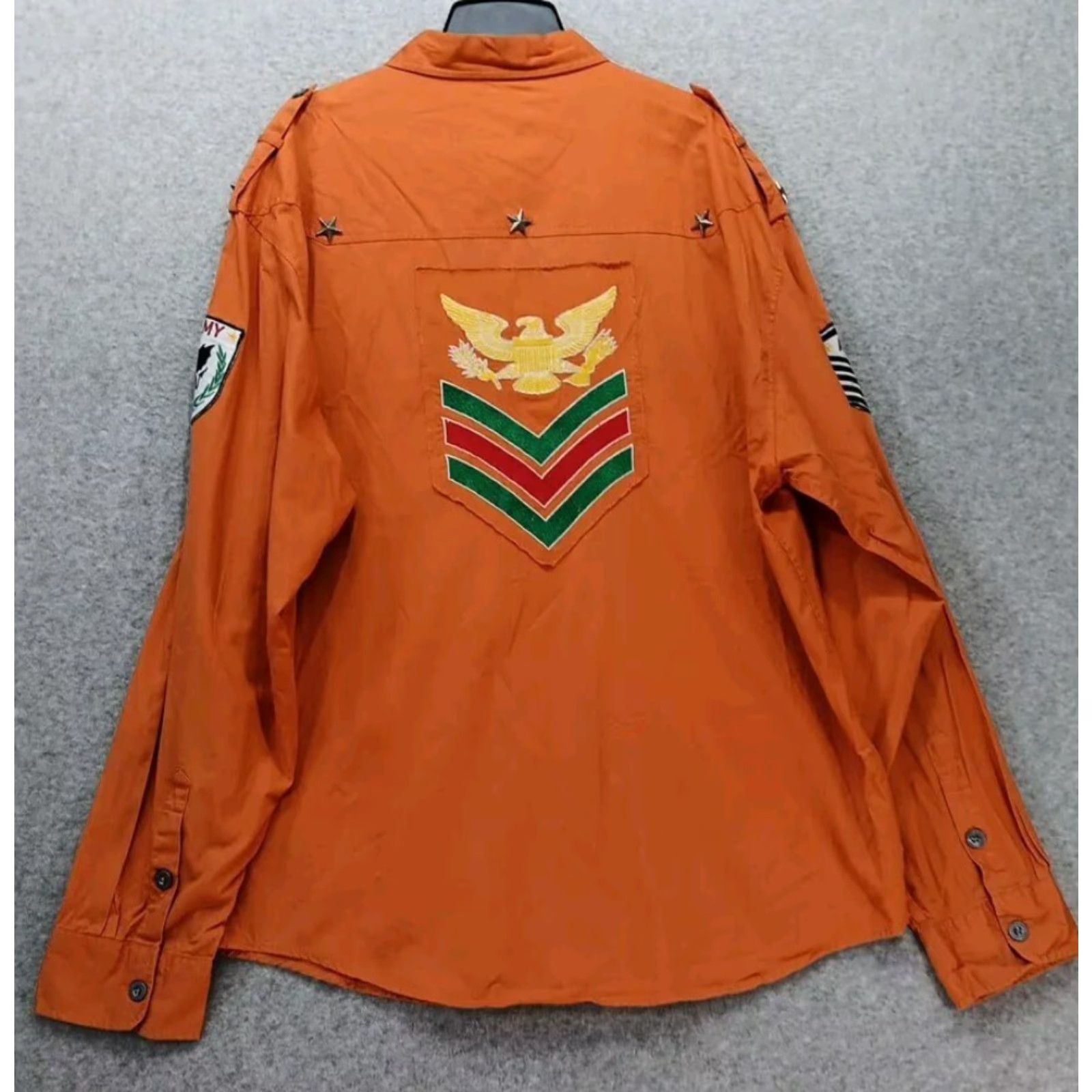 Vintage Tool Jeans Men’s Urban Force Shirt 2XL Orange Military Long Sleeve Button-Up EUC LS Shirt Men Orange Military 2XL Size US XXL / EU 58 / 5 - 7 Thumbnail