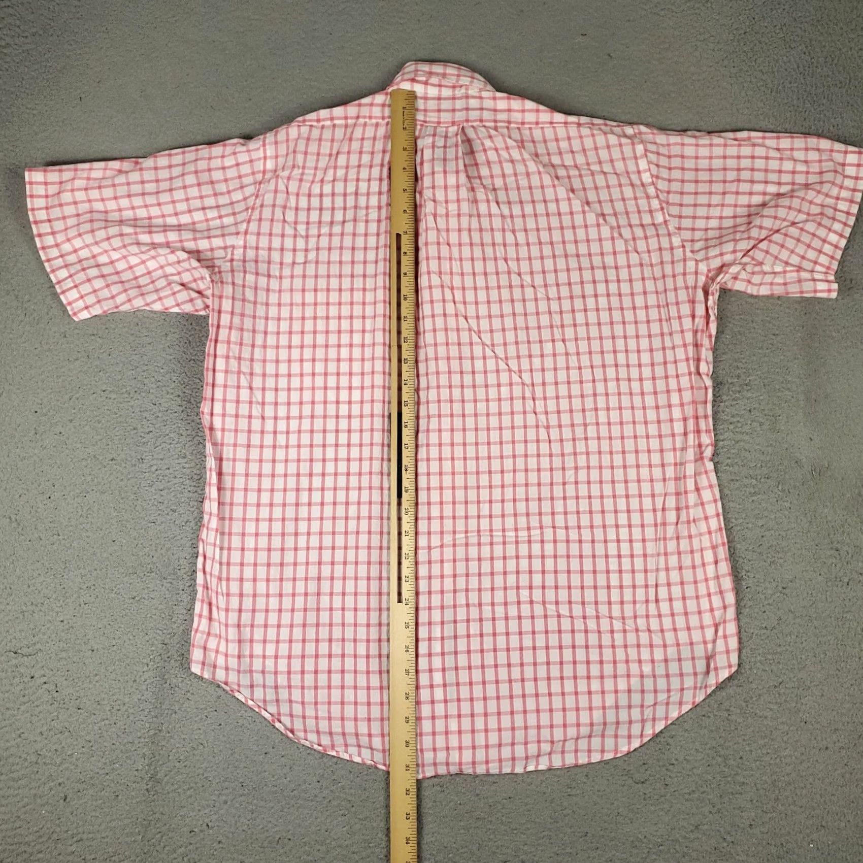 Brooks Brothers Brooks Brothers Shirt Mens Large Pink Check Casual Button Up Short Sleeve Shirt Size US L / EU 52-54 / 3 - 3 Thumbnail
