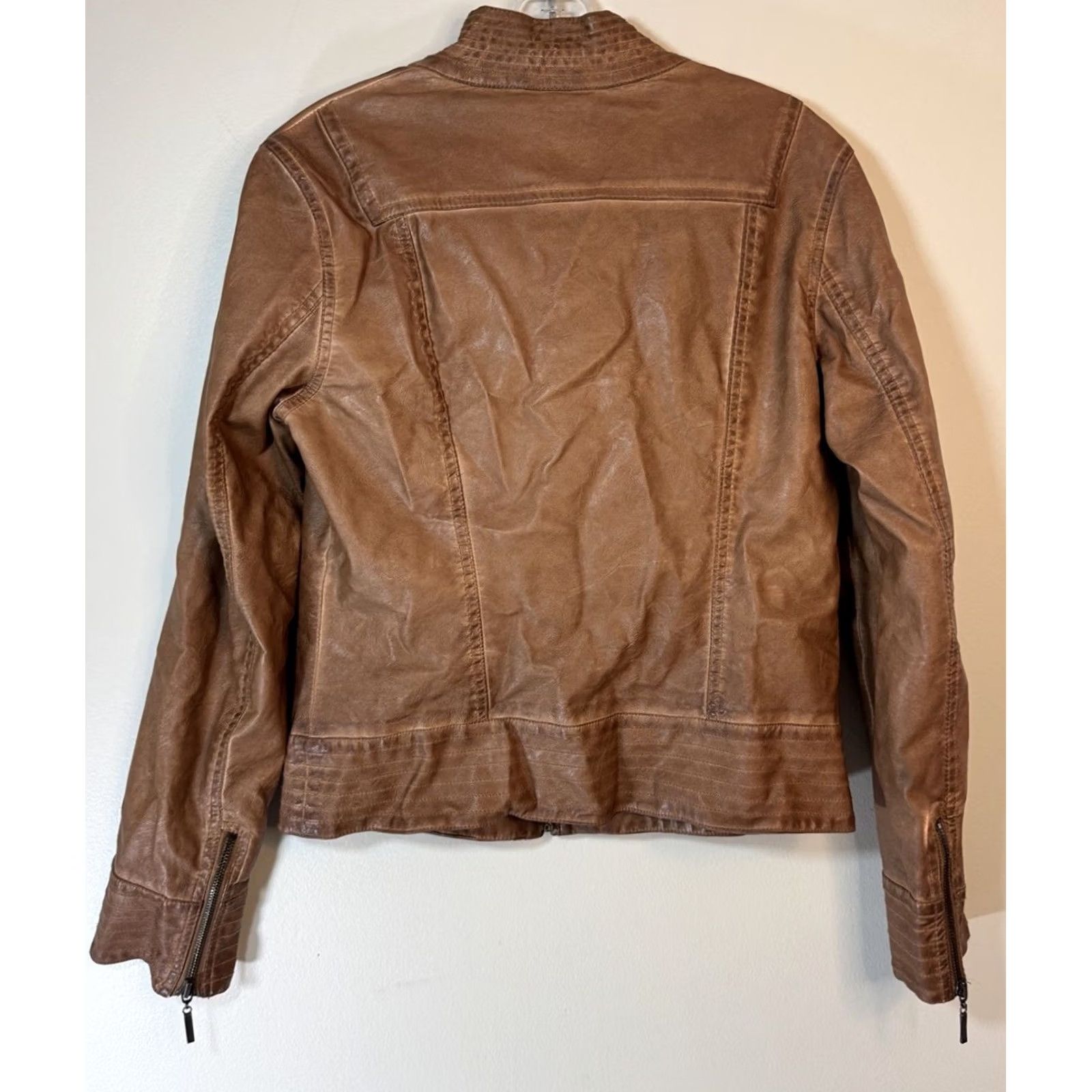 Vintage VINTAGE Max Jeans Motorcycle Jacket Brown Wool? Size 32" / US 10 / IT 46 - 4 Thumbnail