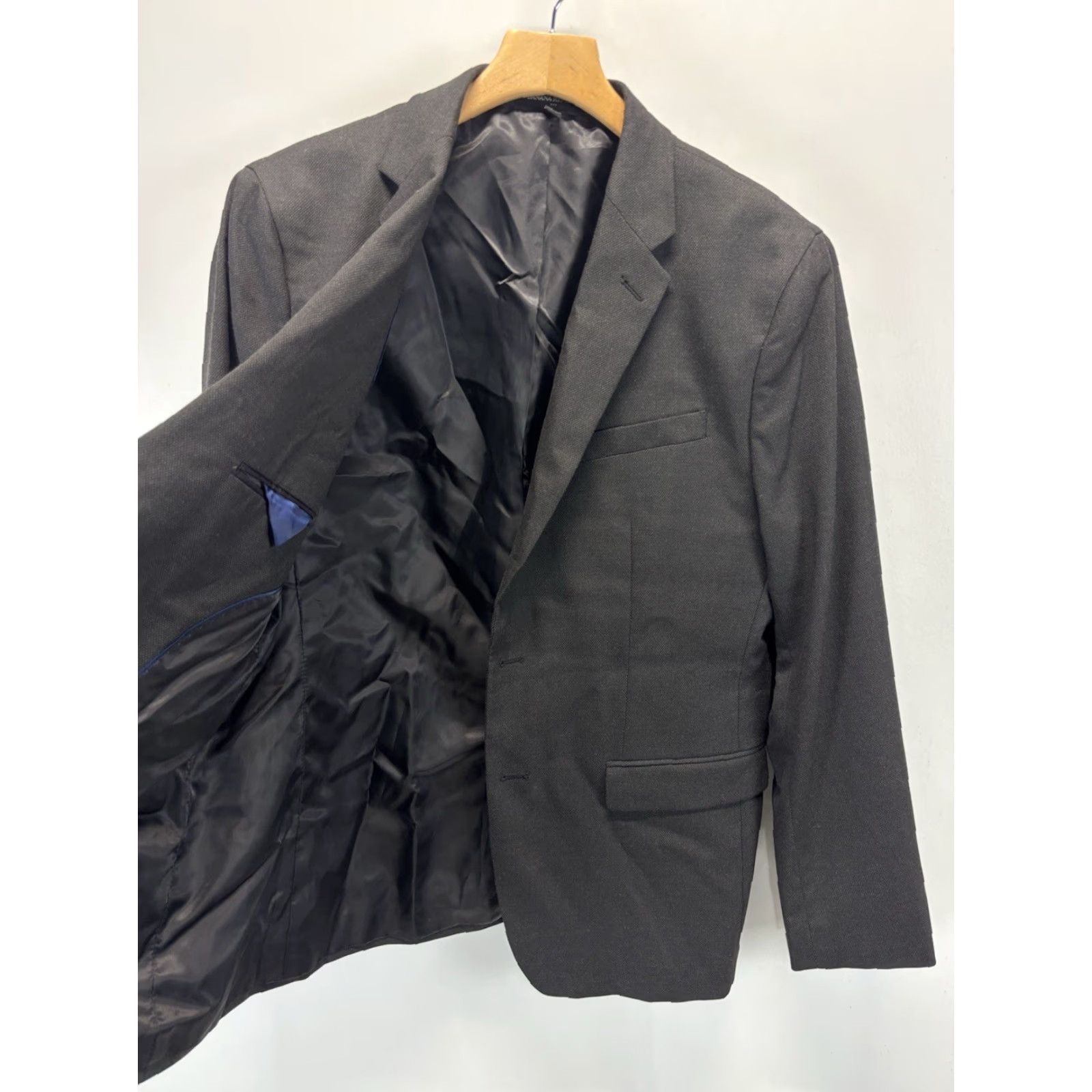 Banana Republic Banana Republic Slim Fit Blazer Jacket Sz 42R Mens Black Charcoal Size 42R - 2 Thumbnail