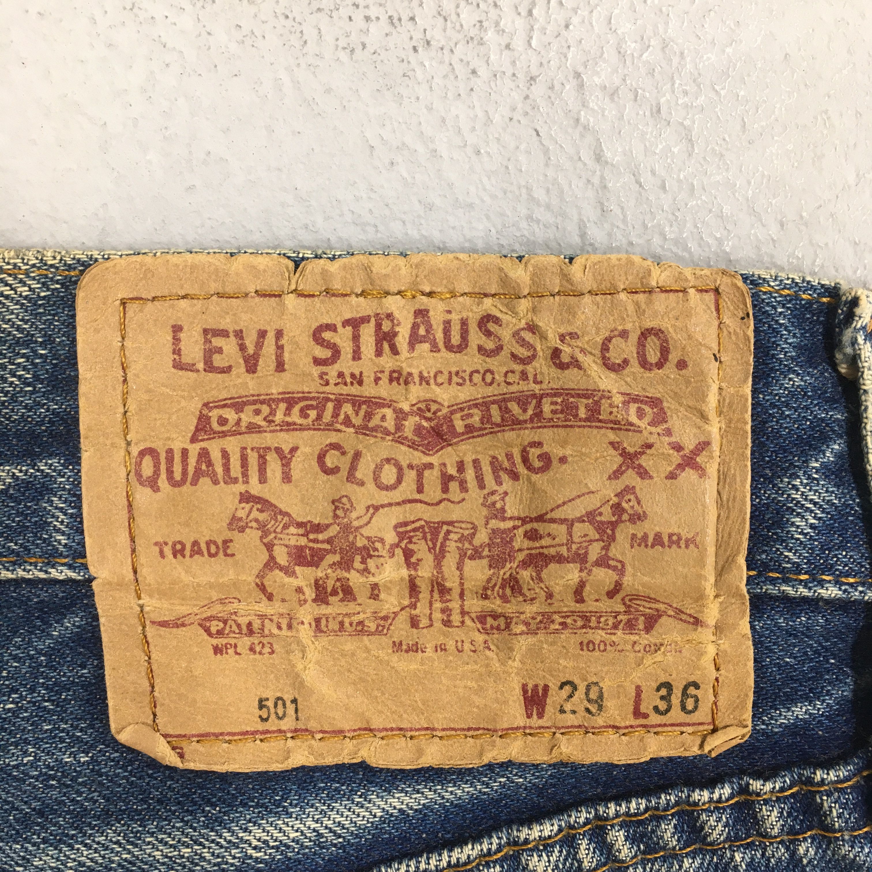 Levi's Size 27x30 Vintage Levi's 501 Big E Redline Blue Jeans S1915 Size 27" / US 4 / IT 40 - 12 Thumbnail