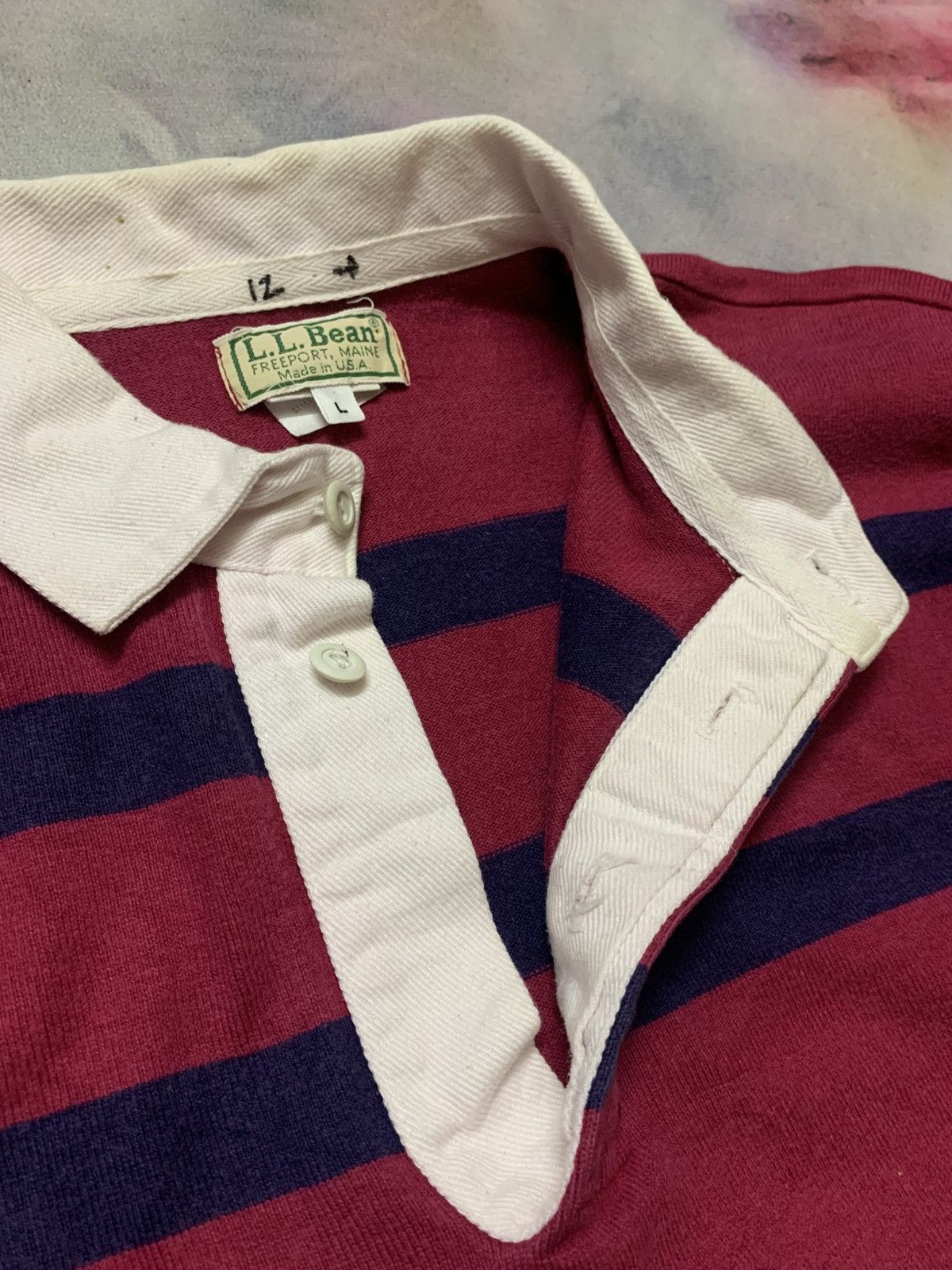 L.L. Bean Vintage 80/90’s LL BEAN Rugby Polo Made In Usa Size US L / EU 52-54 / 3 - 6 Thumbnail