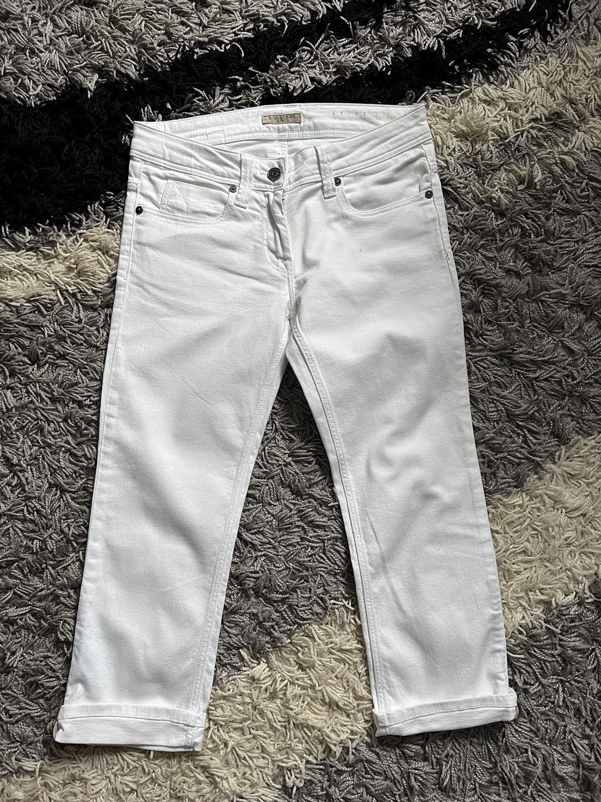 Burberry Burberry Brit Women’s Buckingham Skinny Leg Size 26 White Size 26" / US 2 / IT 38 - 21 Thumbnail