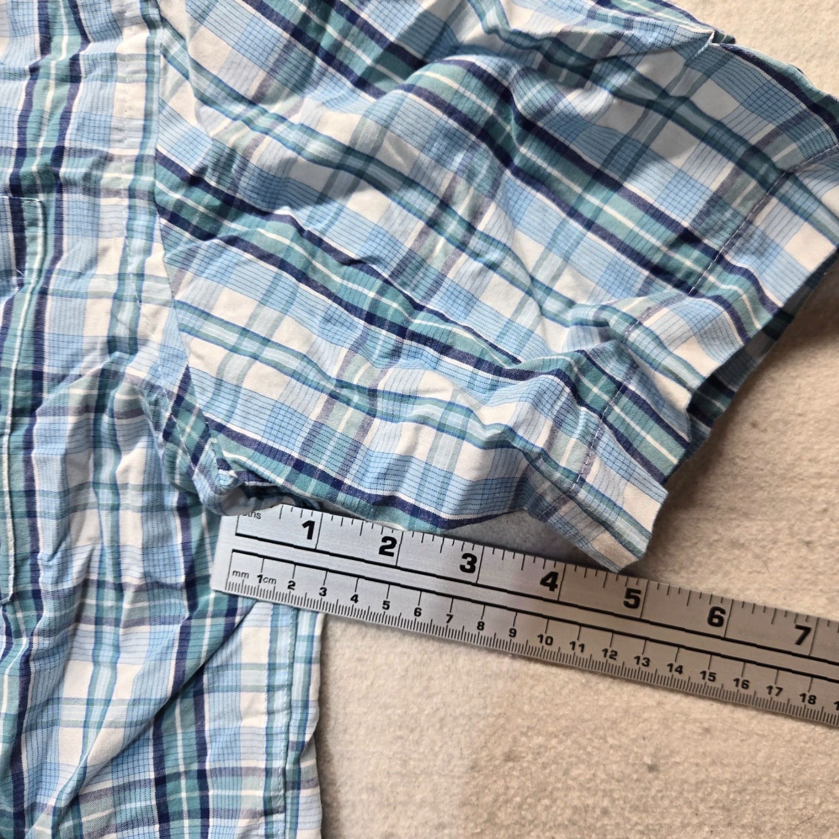 Izod IZOD Shirt Short Sleeve Button-Up Adult Men S Blue Plaid 100% Cotton Summer Mens Size US S / EU 44-46 / 1 - 4 Thumbnail