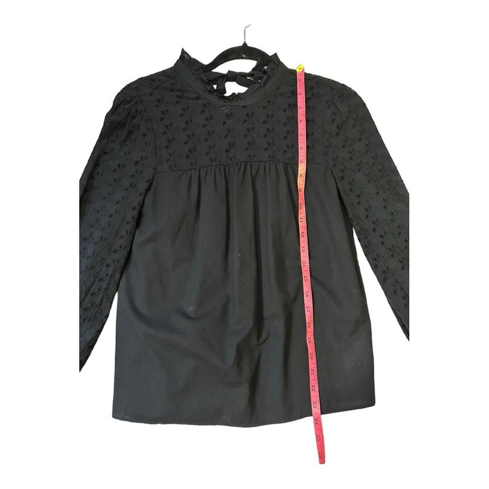Madewell Madewell l Pieced Eyelet Mockneck Ruffle Top XS Size XS / US 0-2 / IT 36-38 - 6 Thumbnail