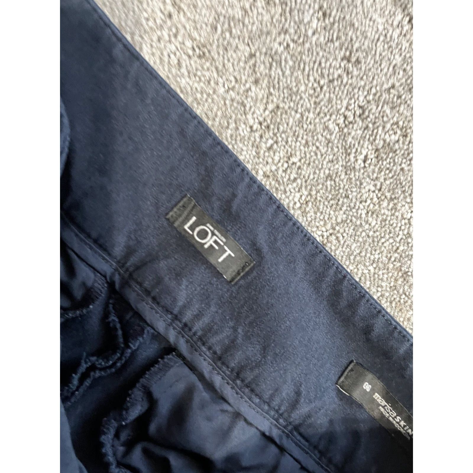 Ann Taylor Ann Taylor Loft Pants Womens Size 00 Navy Solid Stretch Skinny Ankle 26in Inseam Size 24" / US 00 / IT 34 - 6 Thumbnail