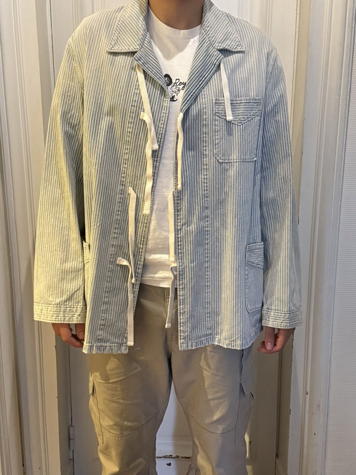 Maison Margiela Maison Margiela - Distressed Striped Gabardine Jacket Size US L / EU 52-54 / 3 - 2 Thumbnail