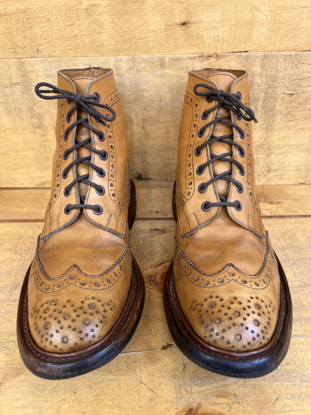 Tricker's VTG Trickers England Men's leather Boots Size US 7.5 / EU 40-41 - 2 Thumbnail