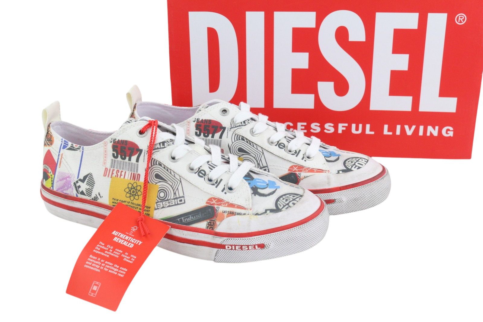 Diesel S-ATHOS LOW EU41 Patterned Low Top Laced Almond Toe 40848 Size US 8.5 / EU 41-42 - 1 Thumbnail