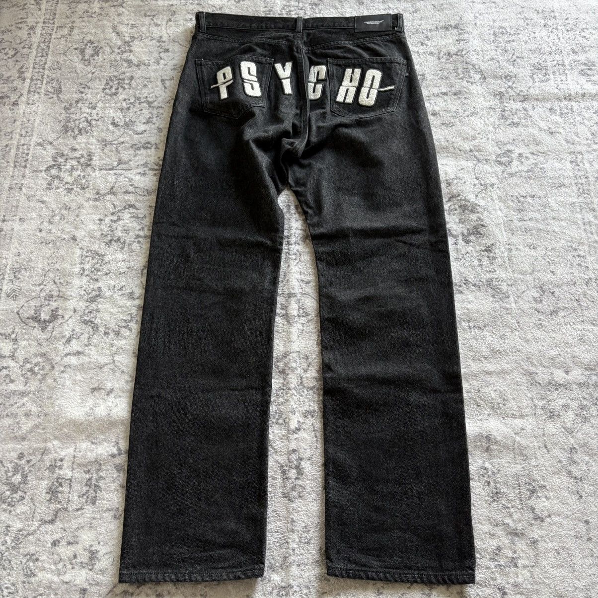 UNDERCOVER アンダーカバー psycho black denim Undercover x Psycho logo-appliqué Jeans | Black | FARFETCH