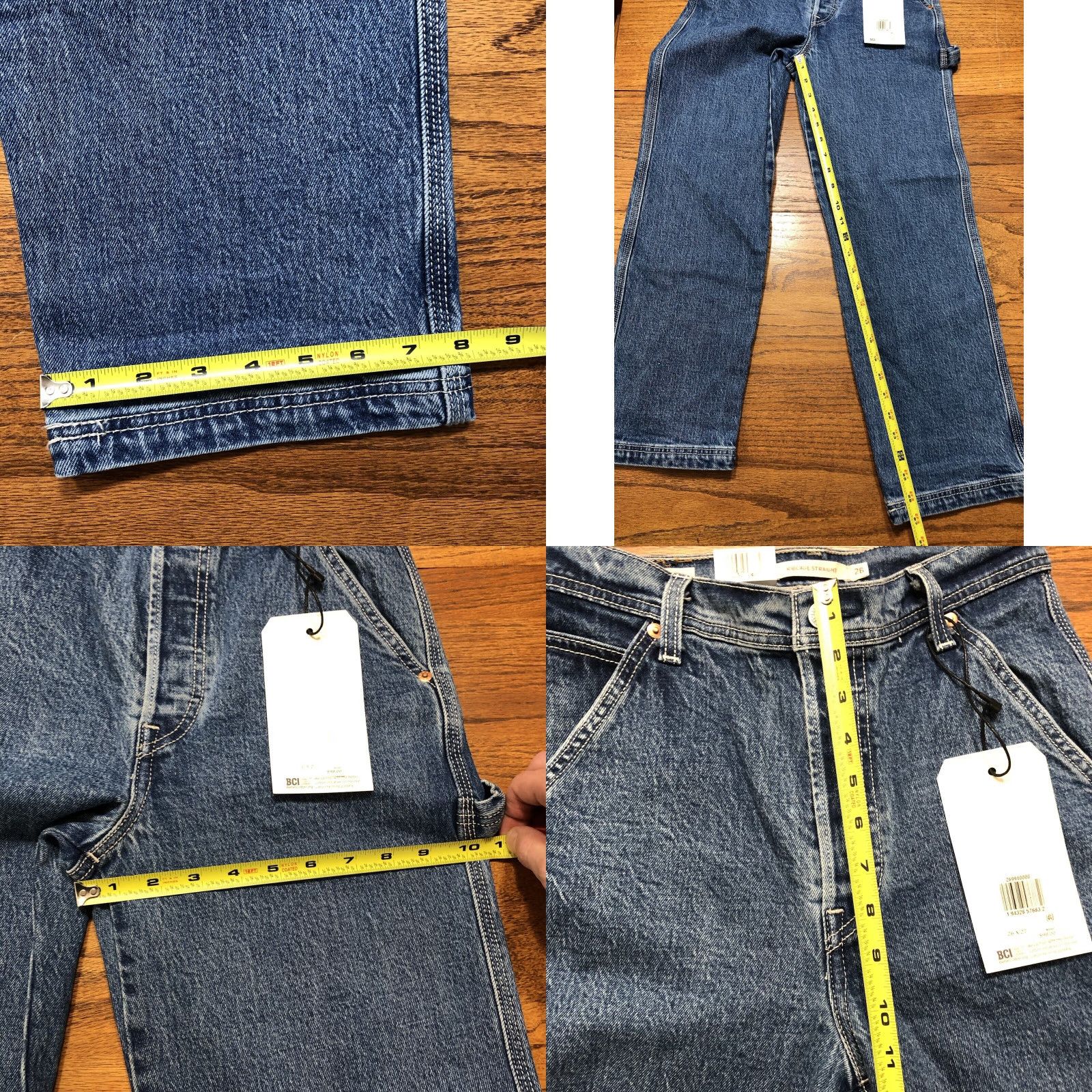 Levi's Levi's Premium Ribcage Straight Carpenter Denim Jeans 26 Womens Blue 27in Inseam 5-Pocket Regular Fit Utility Loop NWT Size 26" / US 2 / IT 38 - 9 Thumbnail