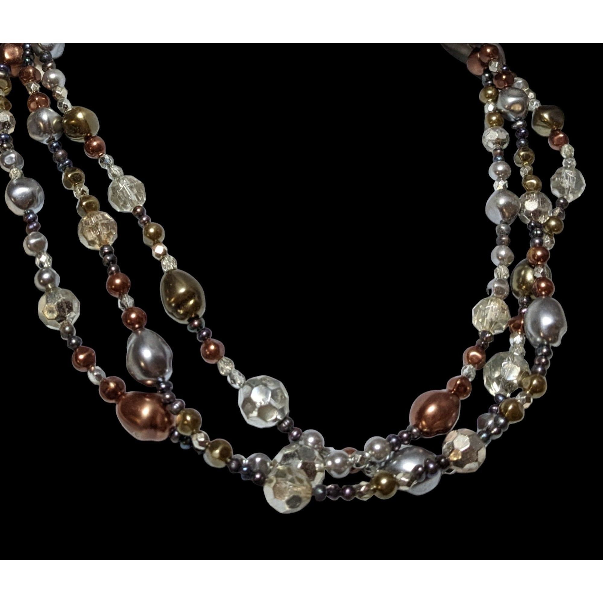 Other Metallic Multilayer Glam Beaded Necklace Size ONE SIZE - 3 Thumbnail