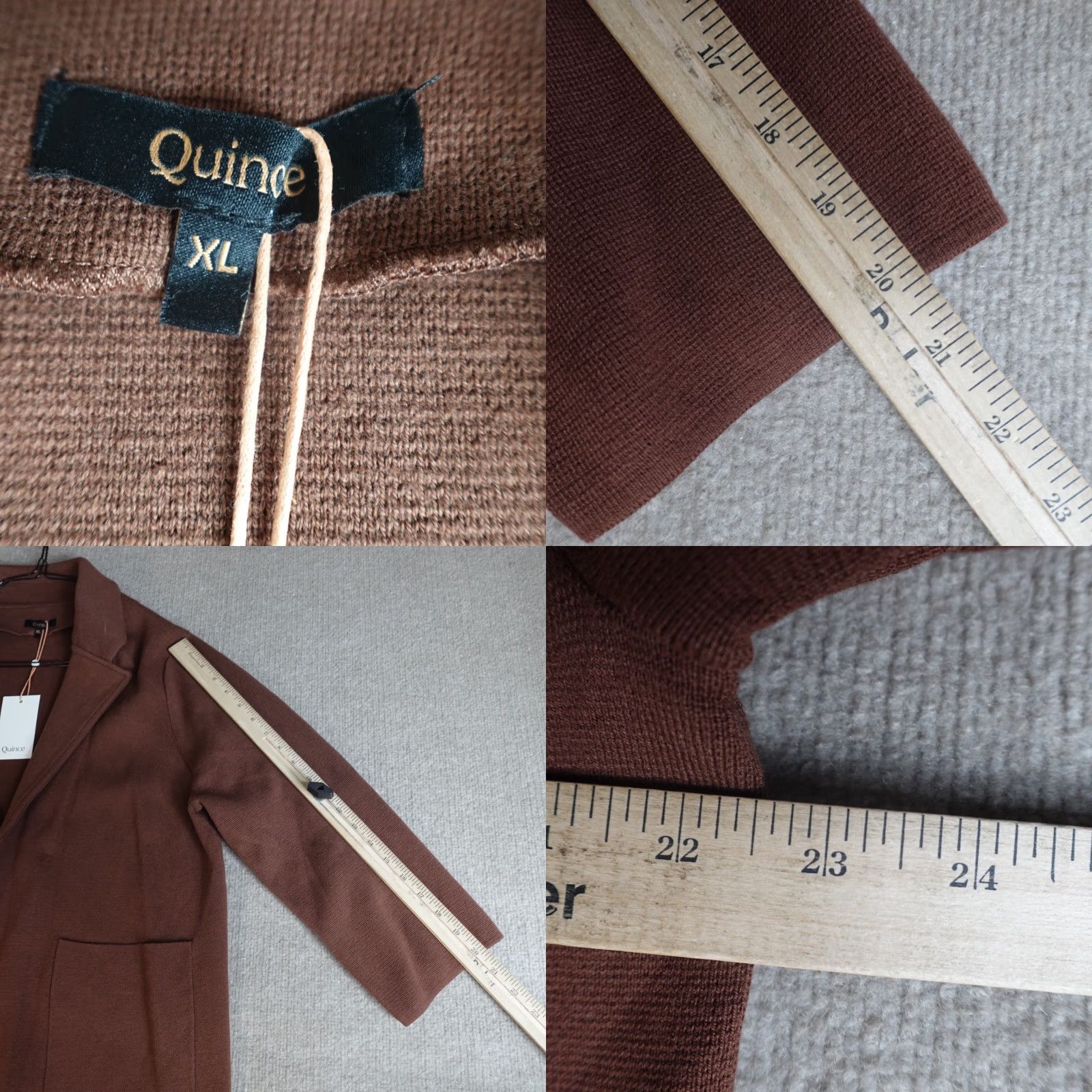 Quince Quince Womens Blazer XL Brown Organic Cotton Knit NEW Size XL / US 12-14 / IT 48-50 - 8 Thumbnail