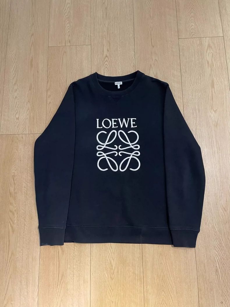 LOEWE Black embroidered hoodie