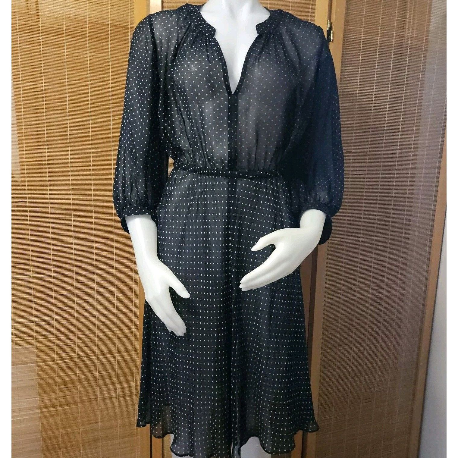 Akris Akris Mulberry Silk Dress Womens Small Sheer Black Two Tone Size S / US 4 / IT 40 - 2 Thumbnail