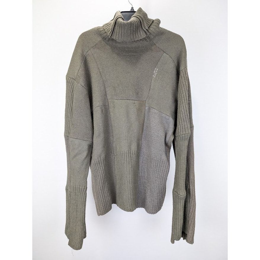 Balenciaga o1rshd1 Wool Uncycled Socks Jumper Knitwear in Khaki Size US S / EU 44-46 / 1 - 2 Thumbnail