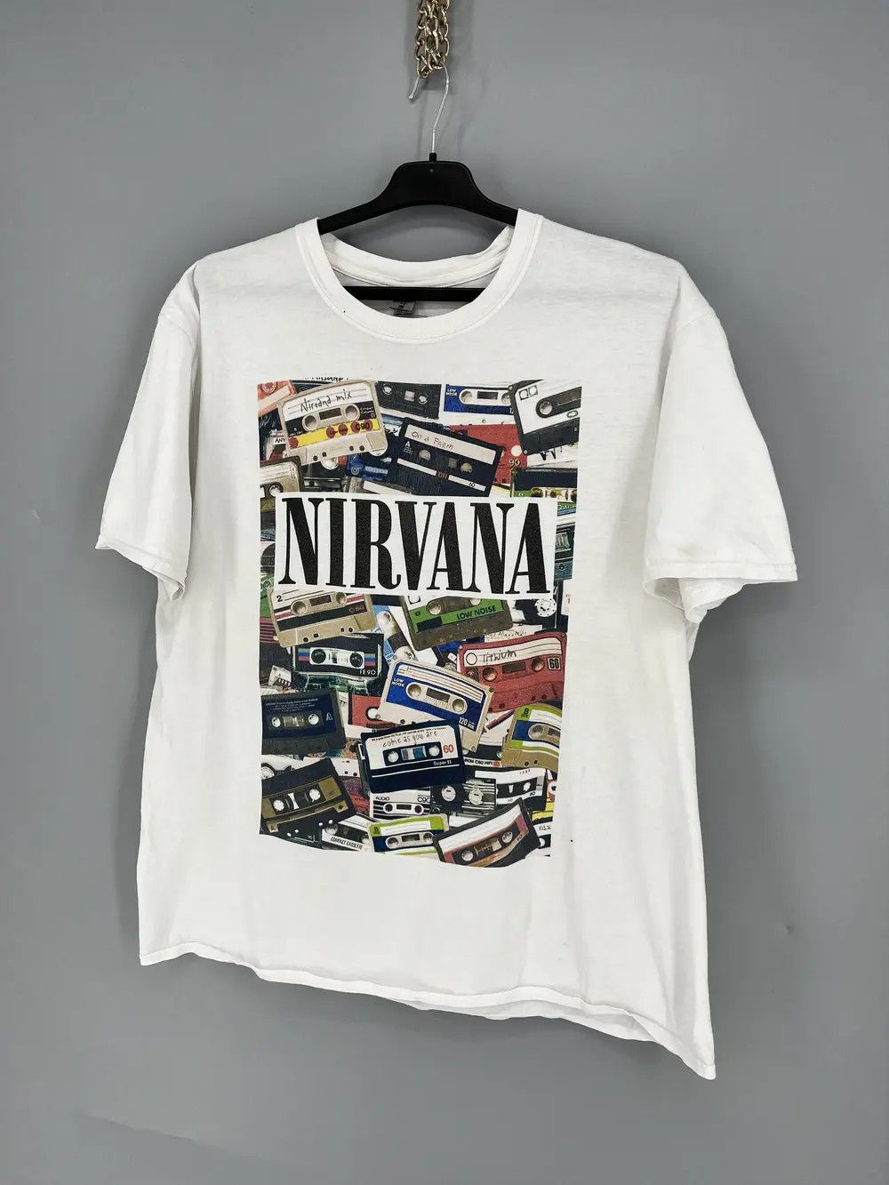 Vintage Nirvana Cassette Mix T-shirt Lithium Come As You Are Size US XL / EU 56 / 4 - 3 Thumbnail