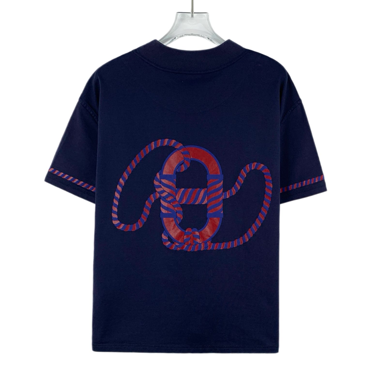 Hermes Hermes Lock Print T-Shirt Navy (40) Size US XXS / EU 40 - 2 Thumbnail