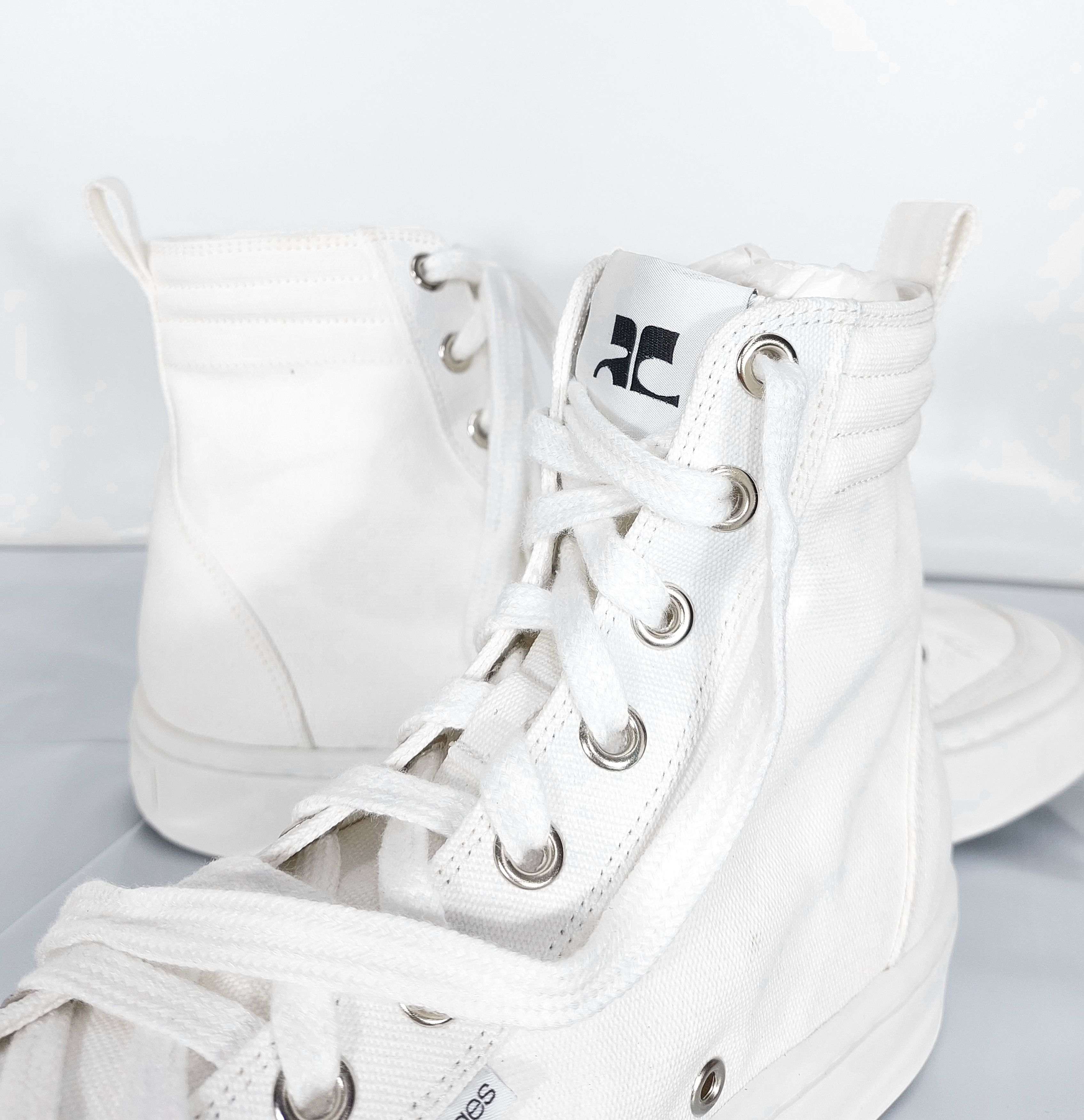 Courreges canvas 01 high top sneakers - white 43EU Size US 10 / EU 43 - 3 Thumbnail