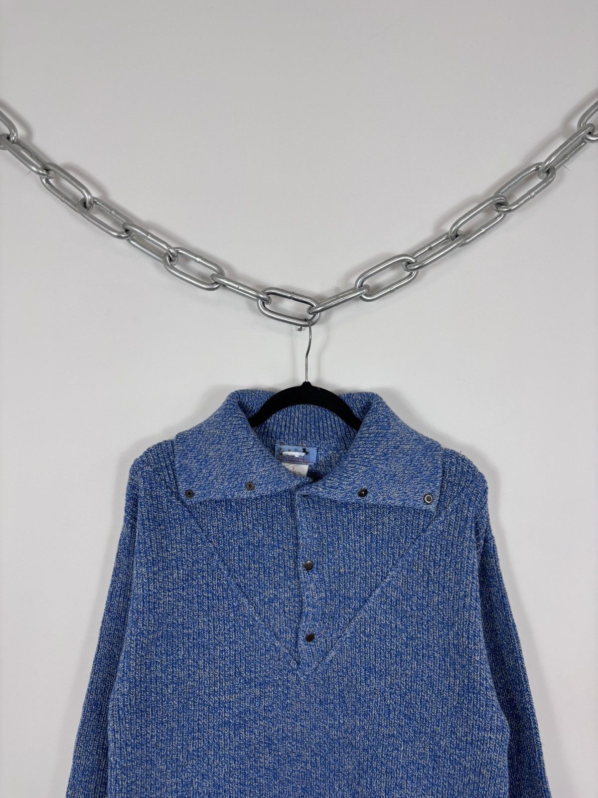 Vintage Vintage Tycesa Spanish Men’s Blue Collared Wool Knit Sweater Size US M / EU 48-50 / 2 - 3 Thumbnail