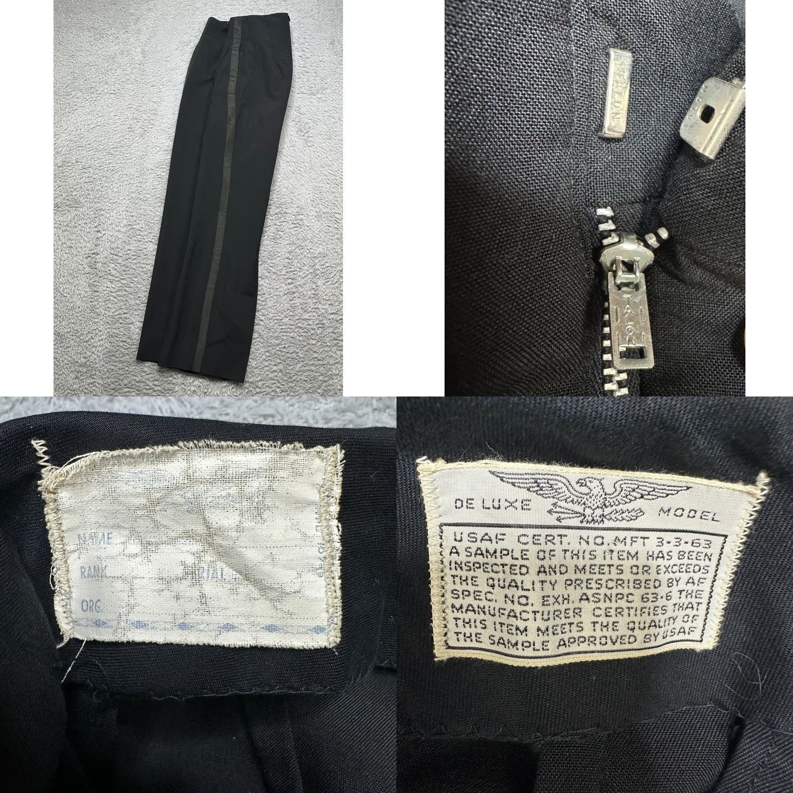 Vintage VINTAGE USAF Trousers 32x29 Black Wool Dress Military 60s True Vintage Talon Zip Navy? Size US 32 / EU 48 - 8 Thumbnail