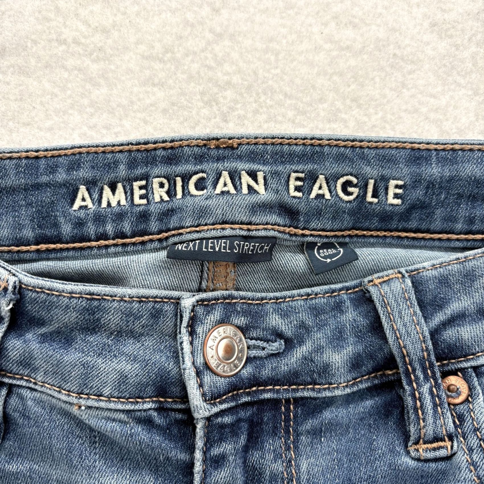 American Eagle Outfitters American Eagle Outfitters Jeans Flared 8 Tall Blue Stretch Denim 5-Pocket Rise High Womens Sizes Long) Size 30" / US 8 / IT 44 - 4 Thumbnail