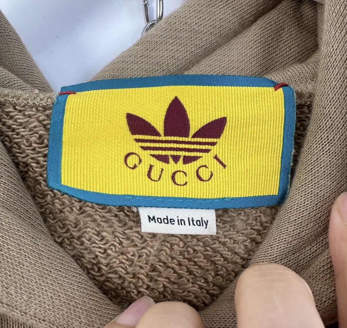 Gucci GUCCI x Adidas Women's Khaki Cropped Hoodie K12 Size XS / US 0-2 / IT 36-38 - 3 Thumbnail