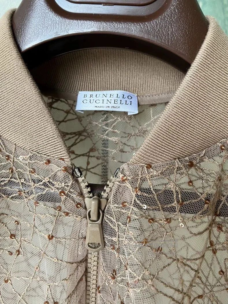 Brunello Cucinelli Brunello Cucinelli Sequin Embroidered Bomber Jacket. Size US S / EU 44-46 / 1 - 3 Thumbnail
