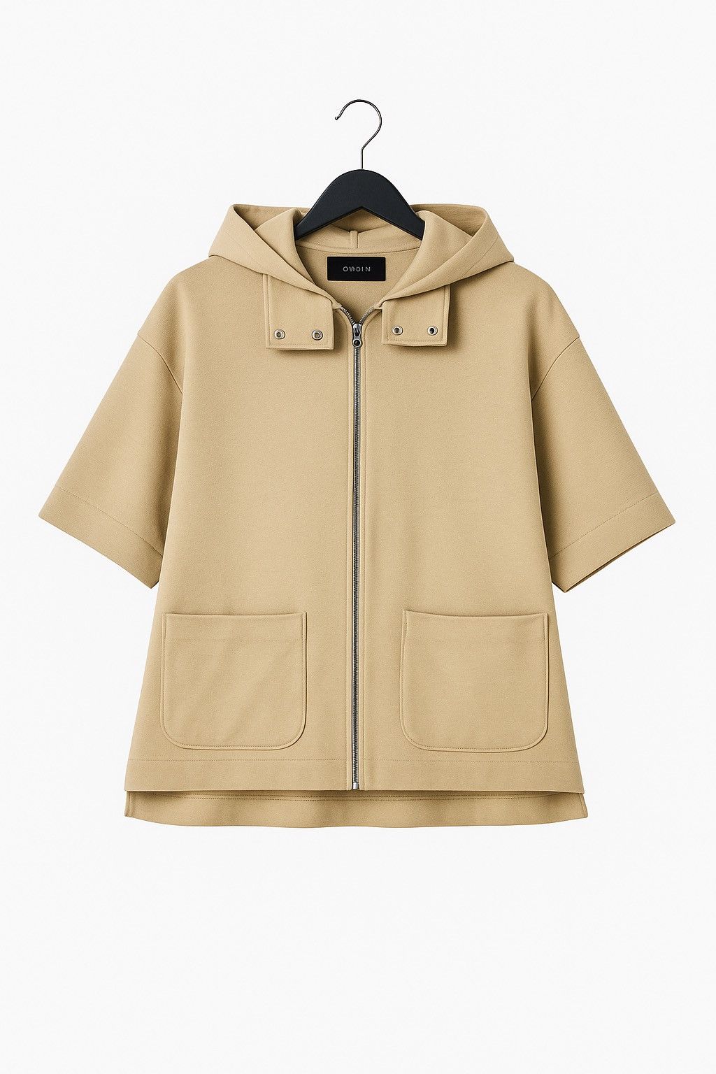Cividini Italy Beige Short Sleeve Hoodie Jacket – Women’s
