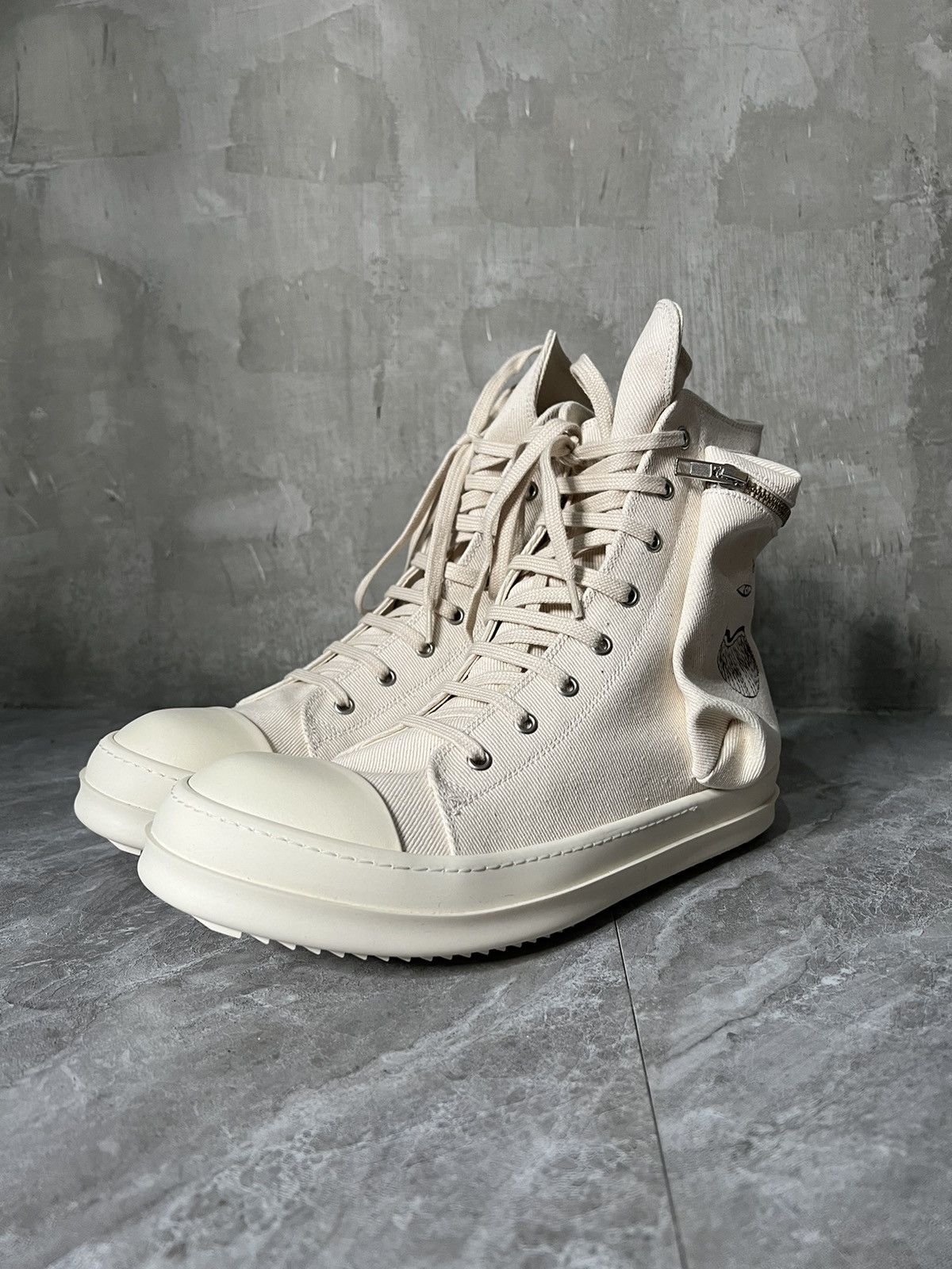 ひ*り様 Rick Owens drkshdw ramones sneakers Rick Owens Women's Drkshdw Ramones Hi Top Zipper Black shoes