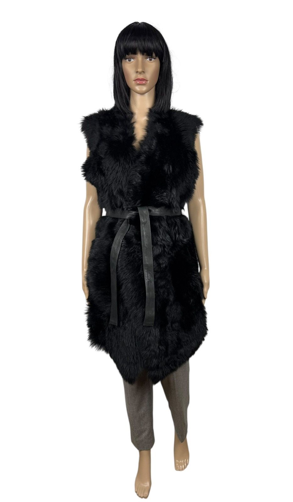 Other Aminaka Wilmont Fur Vest Belted Genuine Leather size 12 Size M / US 6-8 / IT 42-44 - 3 Thumbnail