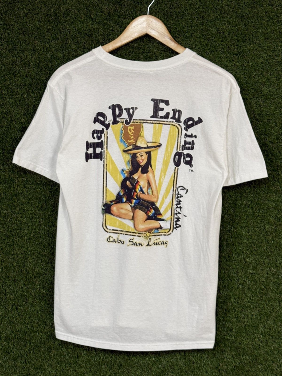 Vintage Vintage Sexy Woman Happy Ending Card Tee White Medium Size US M / EU 48-50 / 2 - 1 Thumbnail