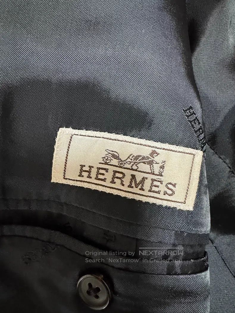 Hermes Hermes Trench coat, 100% wool, dark blue Size 52R - 7 Thumbnail