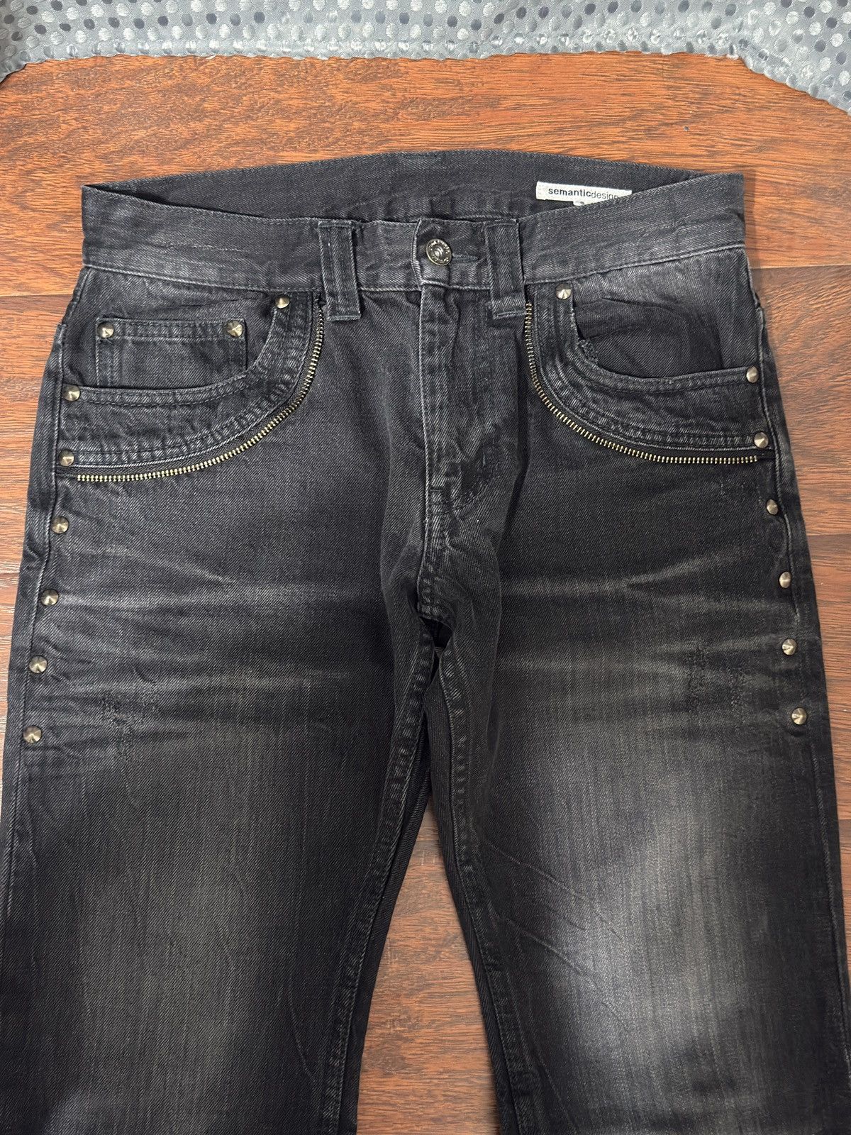 Japanese Brand Semanticdesign Black Flared Denim Size US 30 / EU 46 - 4 Thumbnail