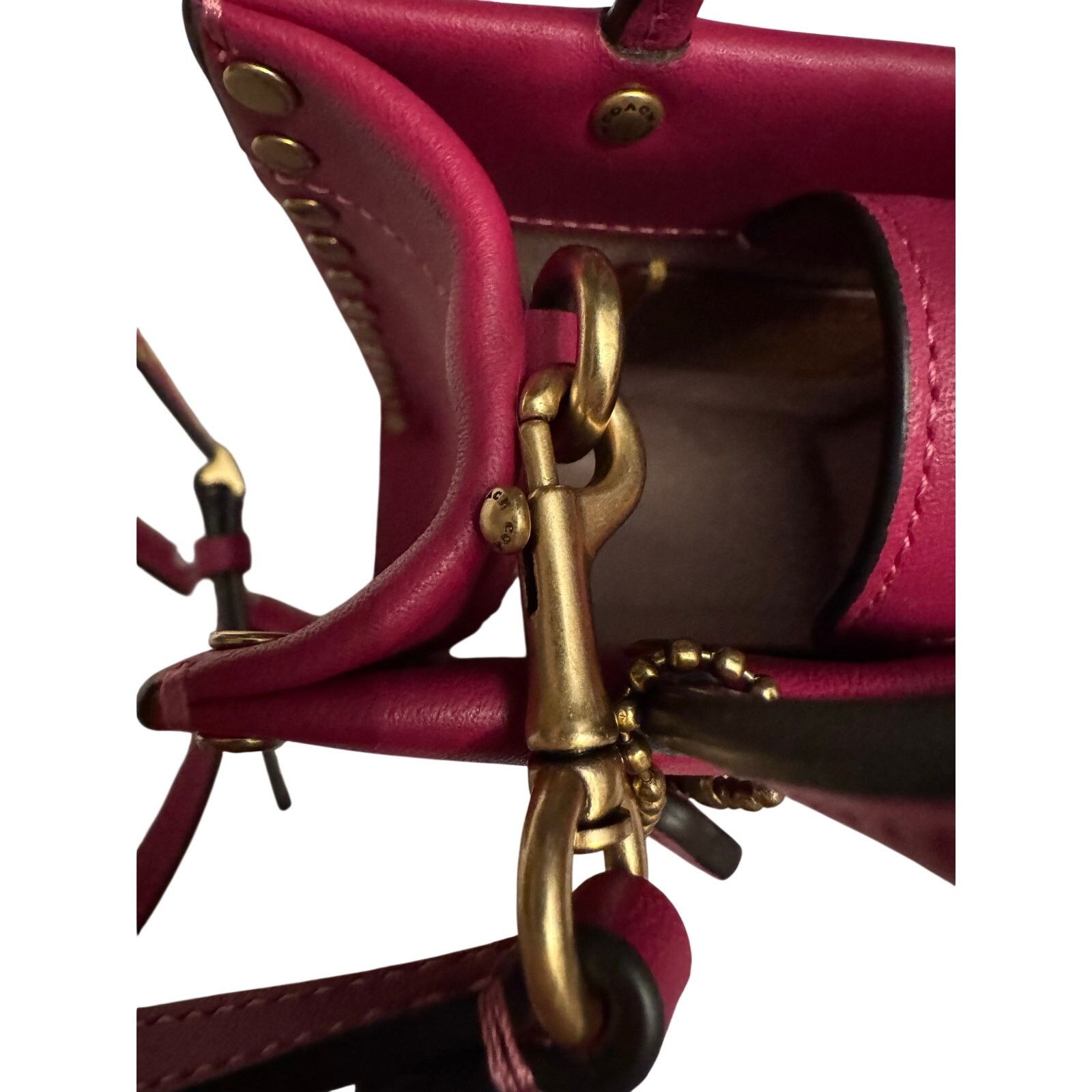 Coach Coach Cashin Mini Tote Crystal Rivet Hyacinth Pink Size ONE SIZE - 4 Thumbnail