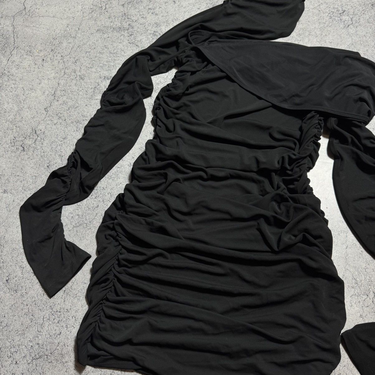 H&M × Mugler Rare Mugler X H&M Viscose Stretch Knit Asymmetrical Dress Size M / US 6-8 / IT 42-44 - 3 Thumbnail