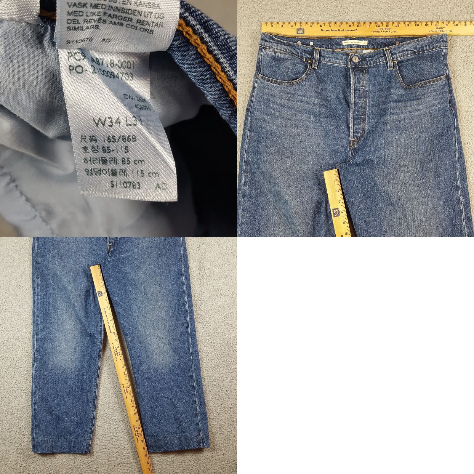 Levi's Levi's Ribcage Jeans Straight Ankle 34x31 Denim Blue 5-Pocket Vintage Unisex Adults Mens Womens Size US 34 / EU 50 - 9 Thumbnail
