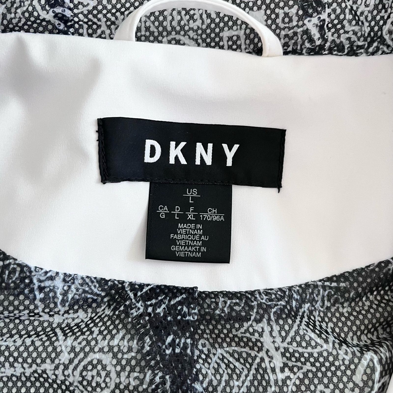DKNY DKNY White Long Sleeve Zip Up Windbreaker Jacket Size L / US 10 / IT 46 - 2 Thumbnail