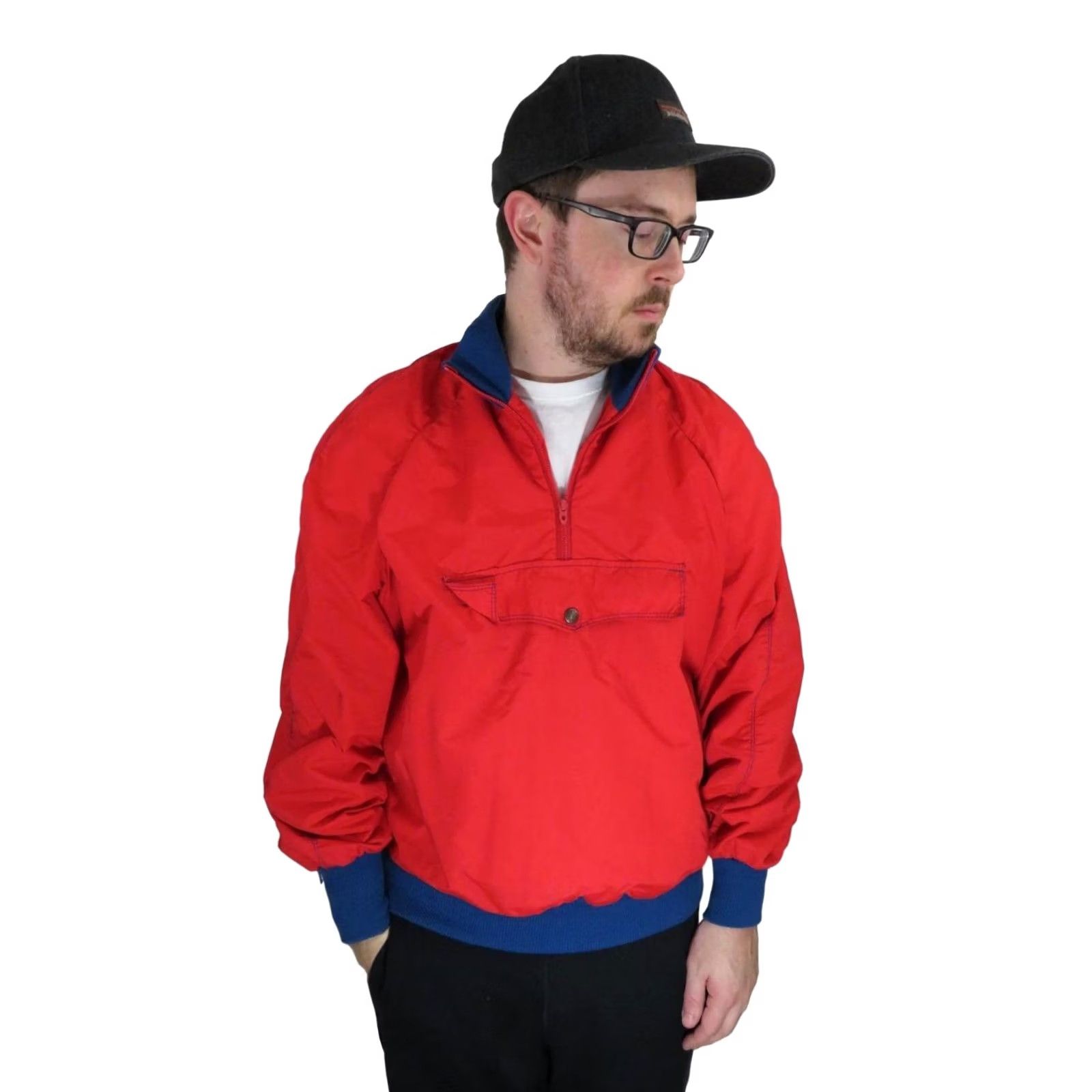 Vintage VINTAGE American Vintage Anorak Jacket Mens M Red 90s 80s Windbreaker Zip Pockets Weathergear Casual Retro Jacket Mens M Red 80s 90s Size US M / EU 48-50 / 2 - 2 Thumbnail