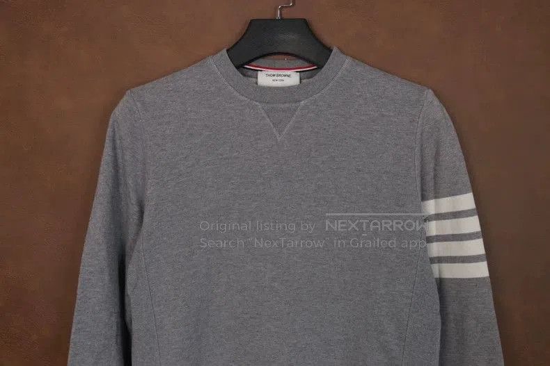 Thom Browne THOM BROWNE Grey Striped Sweatshirt. Size US M / EU 48-50 / 2 - 2 Thumbnail