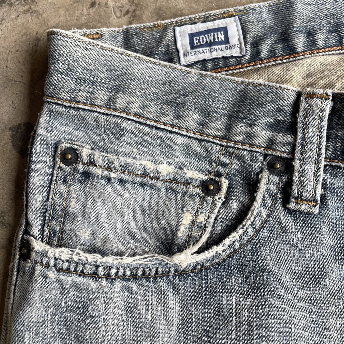 Edwin 🔥Vintage Edwin 404 Stoned Washed Ripped Distress Denim Jeans Size US 34 / EU 50 - 9 Thumbnail