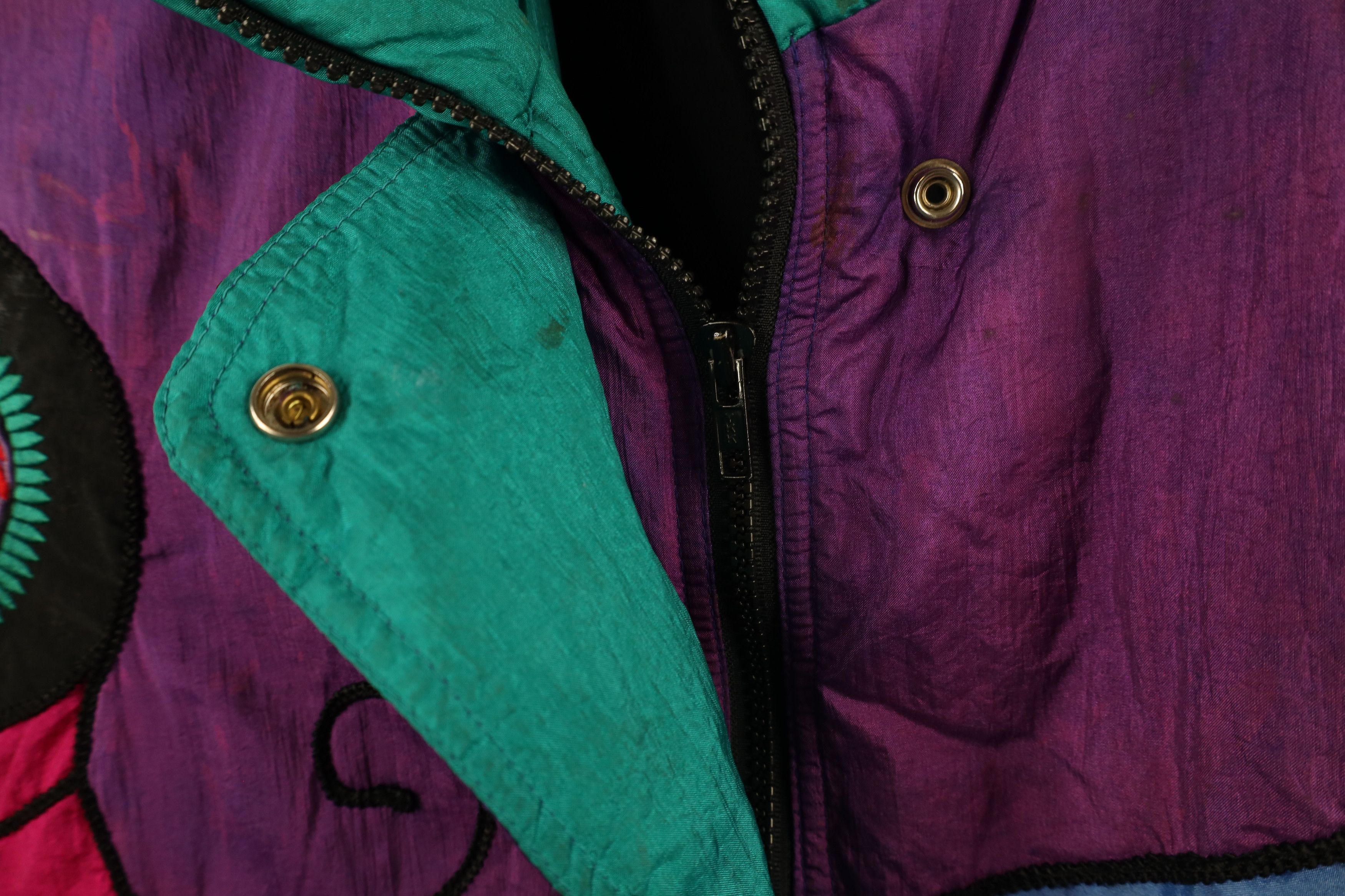 Vintage Vintage 90s Streetwear Abstract Rainbow Puffer Jacket Size L / US 10 / IT 46 - 5 Thumbnail