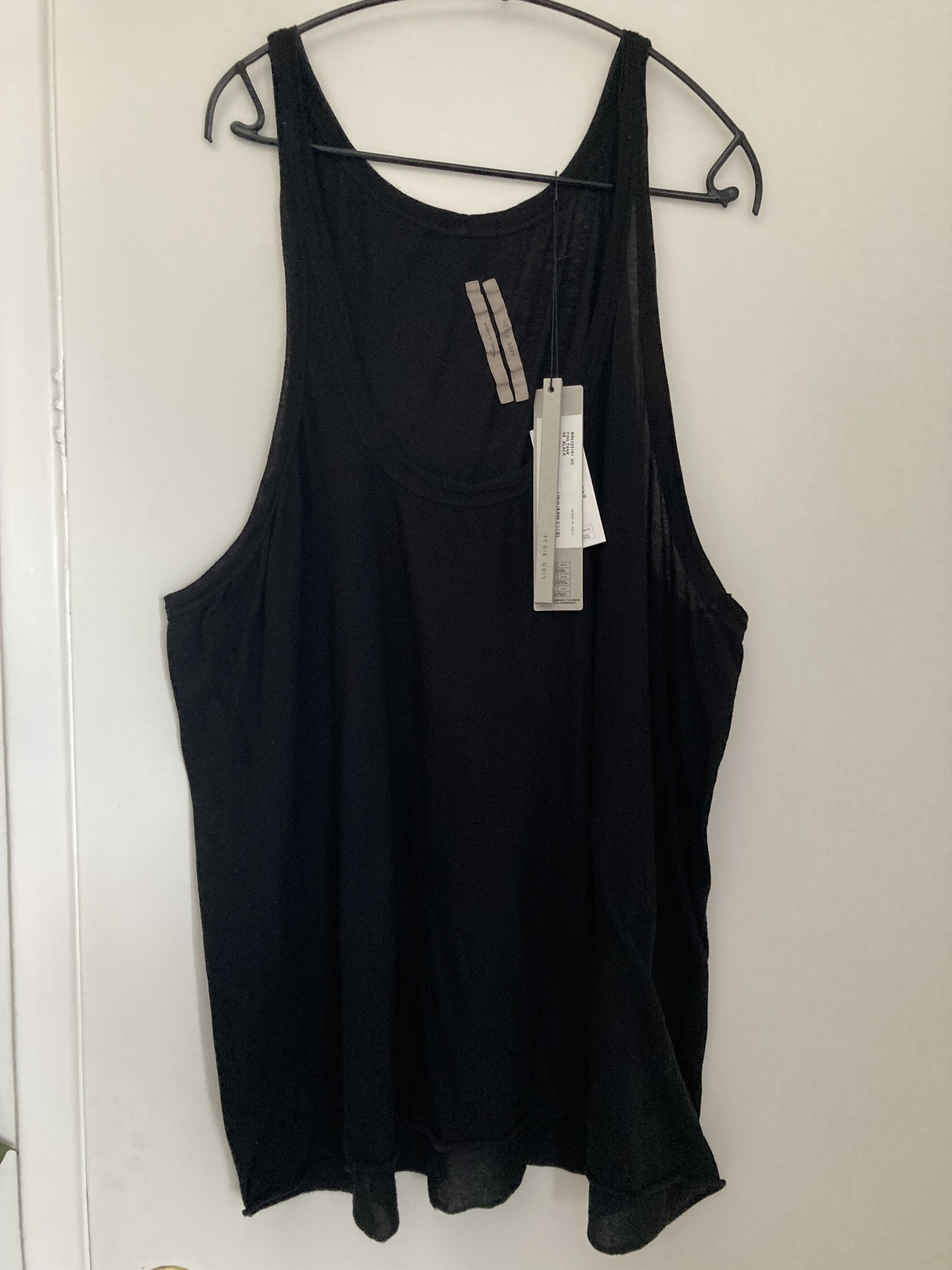 Rick Owens FW24 PORTERVILLE SPLINTERED TARP T IN BLACK RAININO