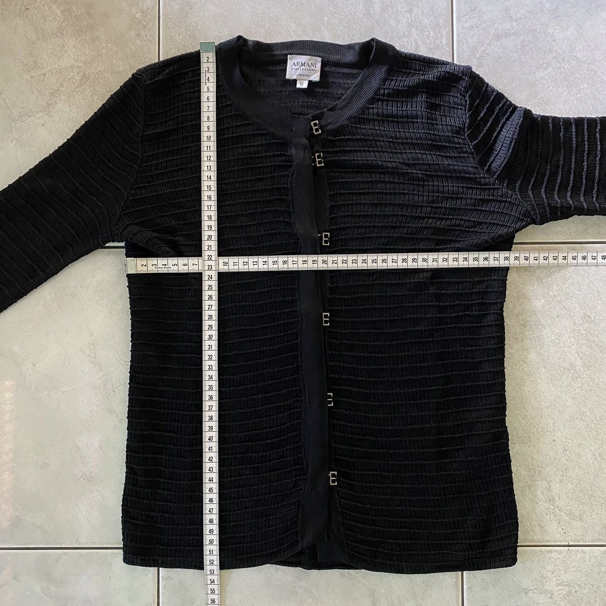 Armani Collezioni Vintage Armani Collezioni Made in Italy Ribbed Knit Cardigan Size S / US 4 / IT 40 - 21 Thumbnail