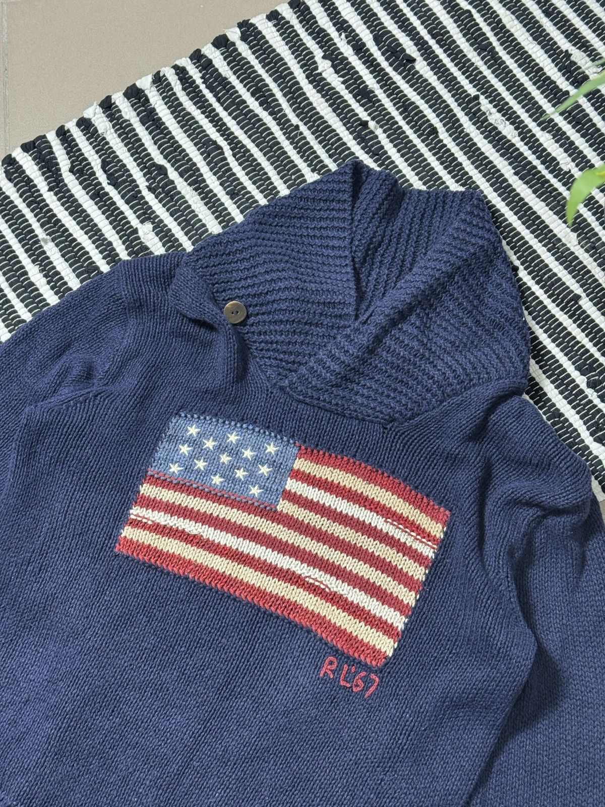 Polo Ralph Lauren VINTAGE POLO RALPH LAUREN FLAG AMERICAN KNITTED SWEATER Size US S / EU 44-46 / 1 - 2 Thumbnail